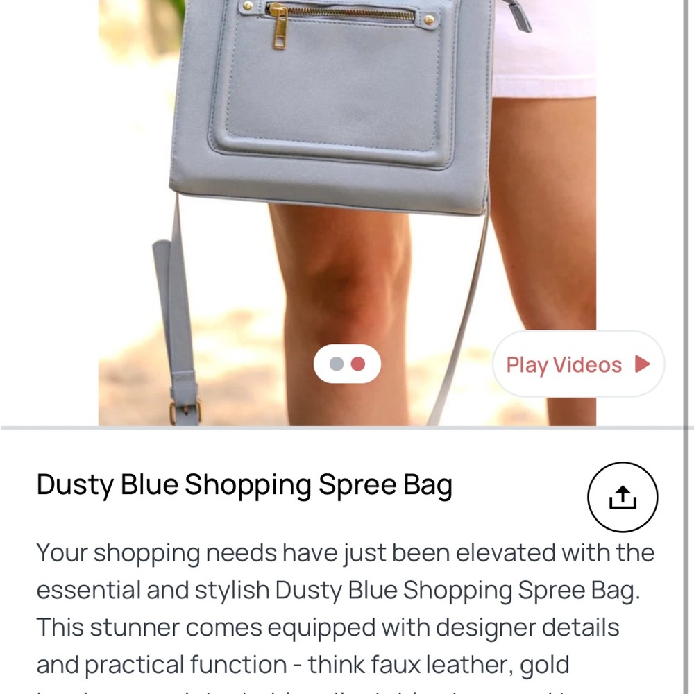 Dusty Blue Shopping Spree Bag